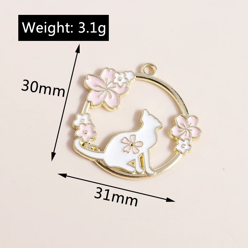 10 stücke Nette Mix Emaille Katze Charms DIY Schmuck Machen Tier Charms Anhänger für Halskette Ohrringe Zubehör – Detail 34