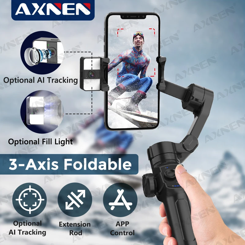 3-Axis Handheld Gimbal Smartphone Stabilizer Smart Follow Tracking Stable Video Record For iPhone 14 Pro Xiaomi Huawei AXNEN HQ4