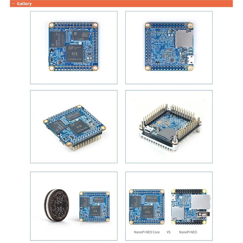 Allwinner H3 초소형 코어 보드, Nanopi NEO Core 512M + 8G, 방열판 포함 쿼드 코어 Cortex-A7 Iot 개발
