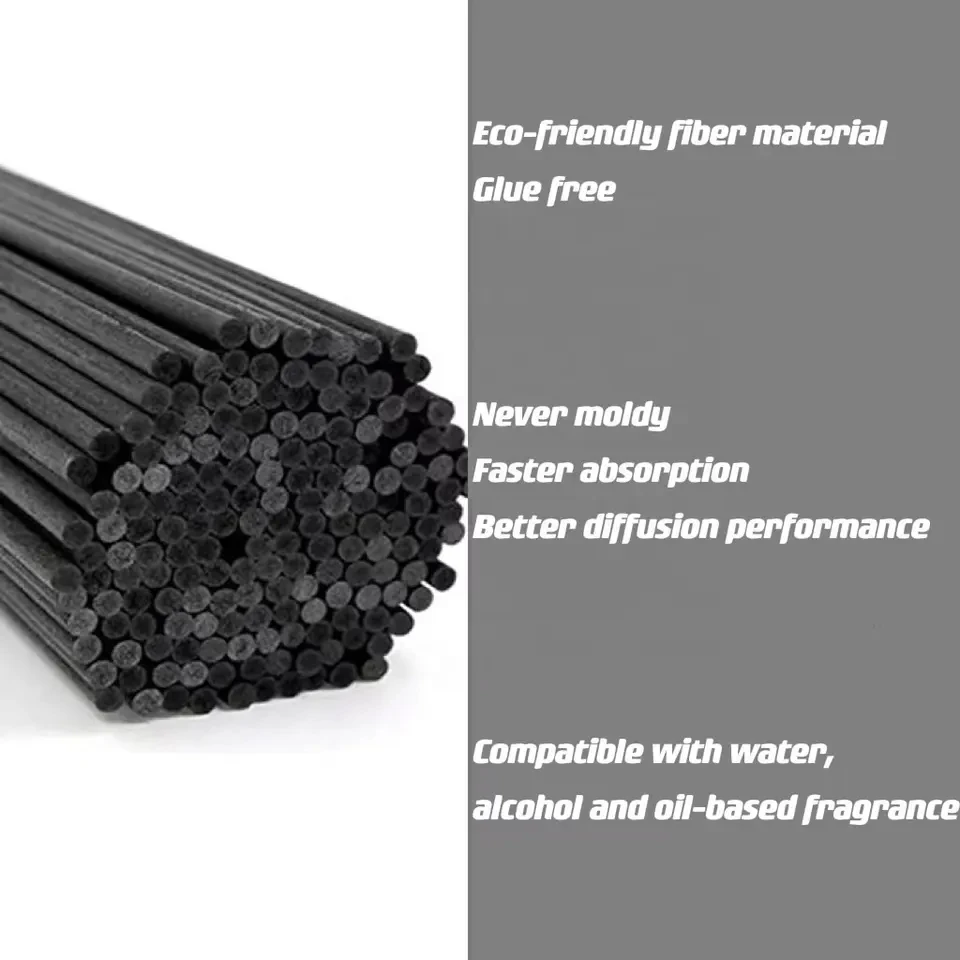 Rattan Sticks for Home Fragrance, Aromatherapy Diffuser Accessories, Fiber Sticks,Polyester Black, Dia 5mm, 4mm, 3mm, 100Pcs