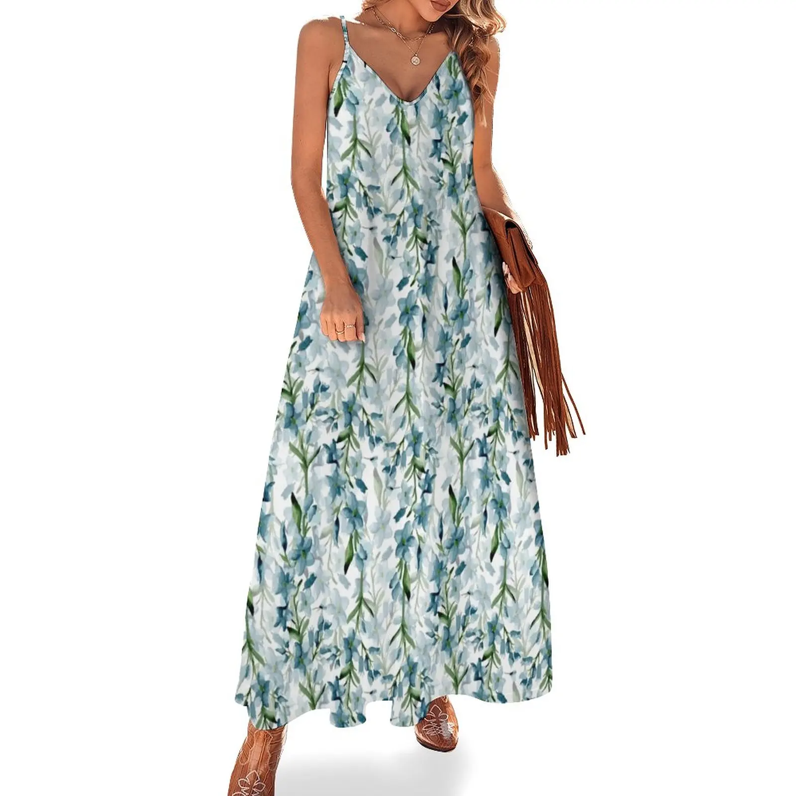 

Blue branches Sleeveless Dress dress summer 2024 women summer dresses