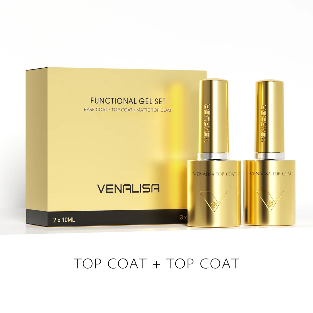 1/2/3 Stück/Set Venalisa Ultra Glossy Long Wear Diamond Top Coat Base Coat Lot Hema Free Soak Off UV LED Nagelgelpoliermittel 10 ml