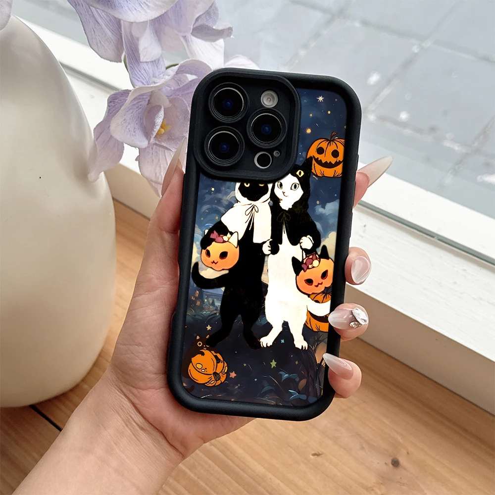 Charming Halloween Cat Phone Case - Creative & Festive Design