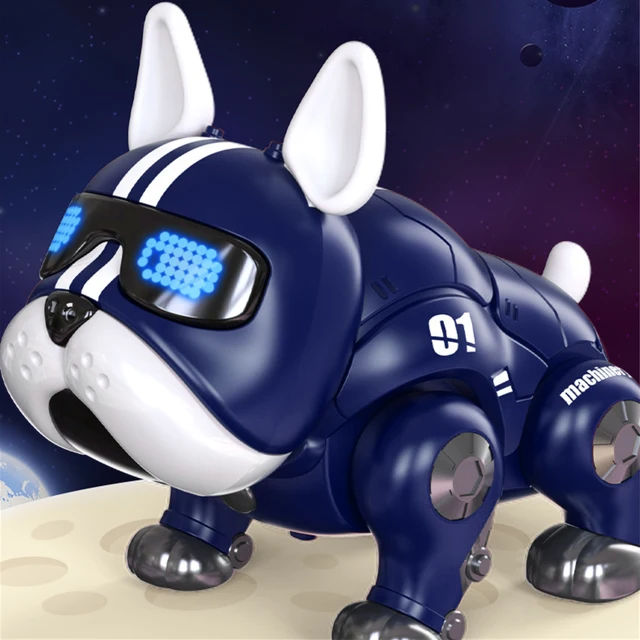 Robot Dancing Dog Robotic Stunt Puppy Built-In LED Lights And Music Free Moveable Electronic Pets Dancing Robot For Kids Toys 2