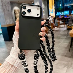 Premium Crossbody Phone Case with Adjustable Lanyard and Soft Cover - iPhone 15 Plus (Black)