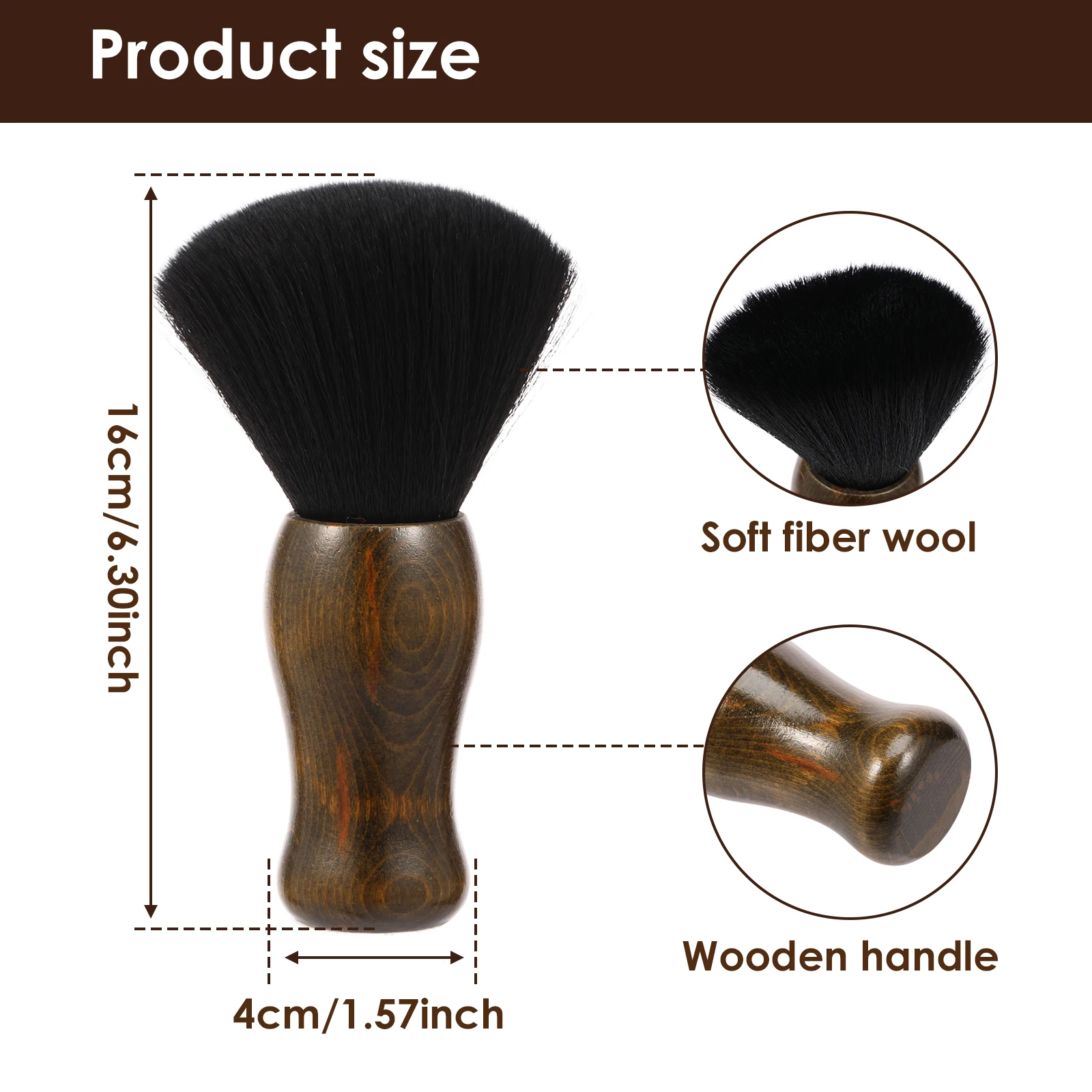 Wooden Handle Hair Brush for Salon Barber Cutting
