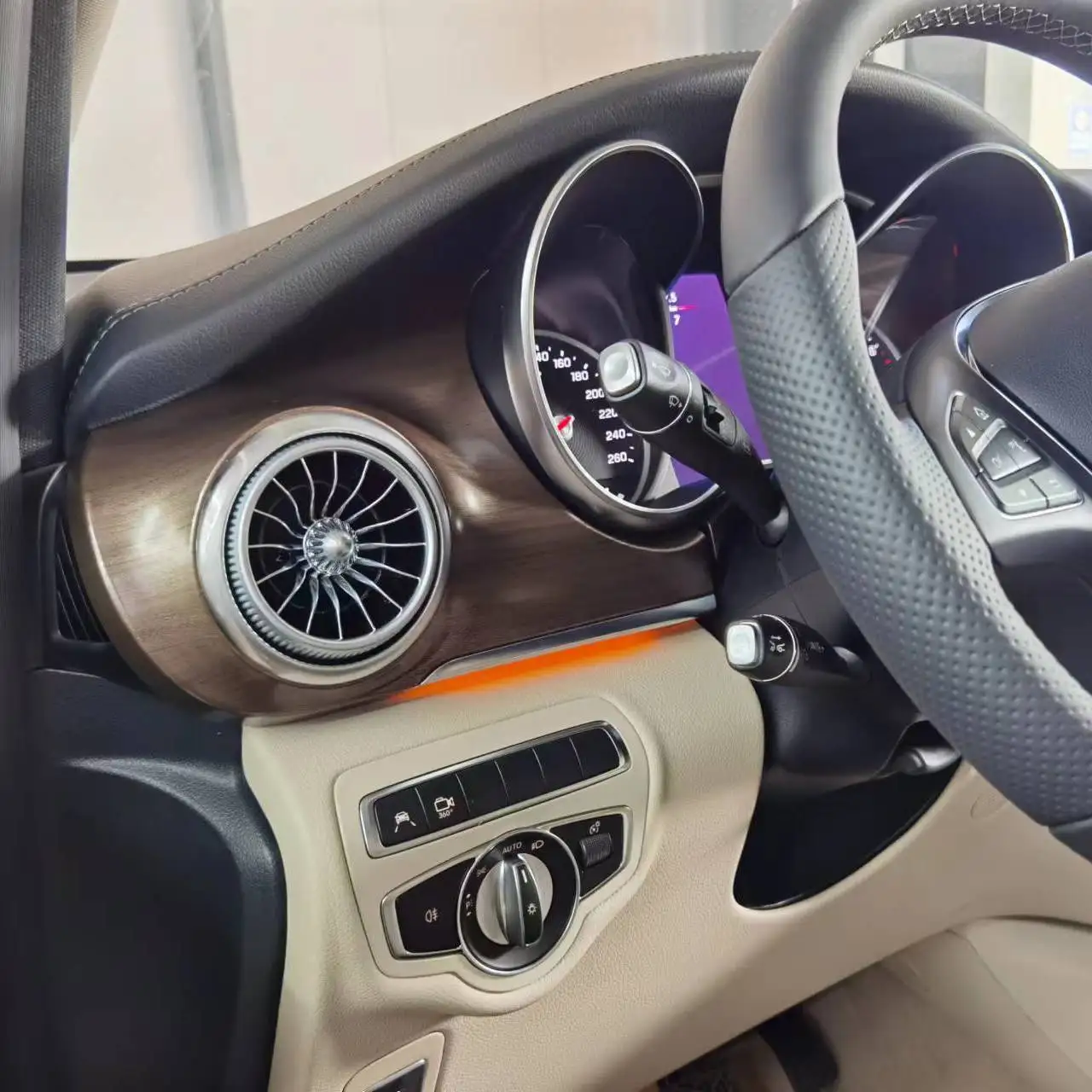 EQS Car LED Front Dashboard Air Condition Vent Outlet Turbo Interior For Mercedes Benz V Class EQV Vito W447 Metris V250 V220