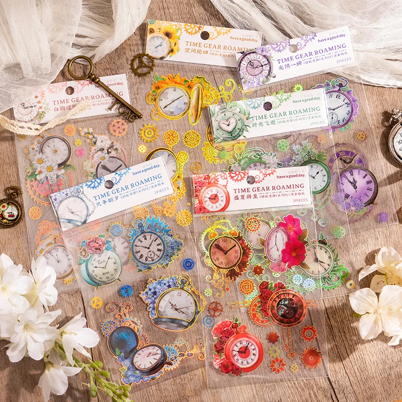 Decorative stickers self adhesive stickers paper stickers 2 sheets PET flowers stickers for scrapbooking