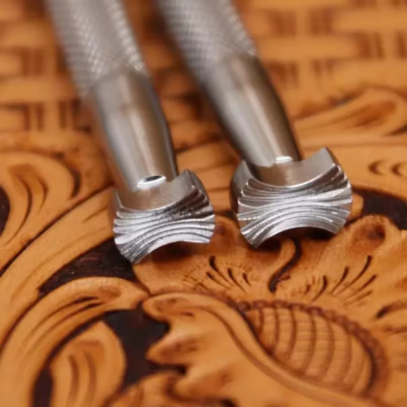 304 Stainless Steel Leather Stamping Tool Used For Leather Carving DIY Metal Punch With Woven Pattern Embossed Metal Seals
