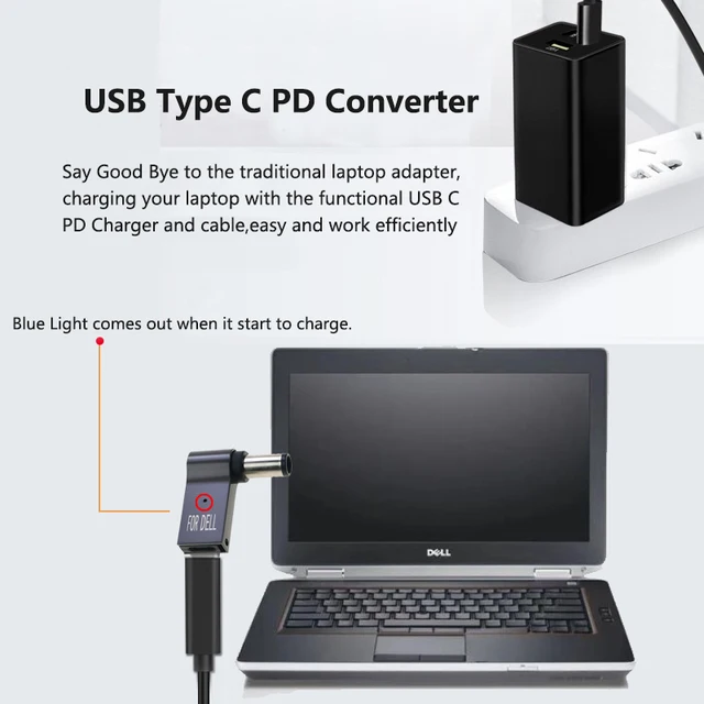 100 Вт USB Type C к разъему питания постоянного тока USB C к универсальному адаптеру питания для ноутбука Конвертер для ноутбука Asus Dell Lenovo 5