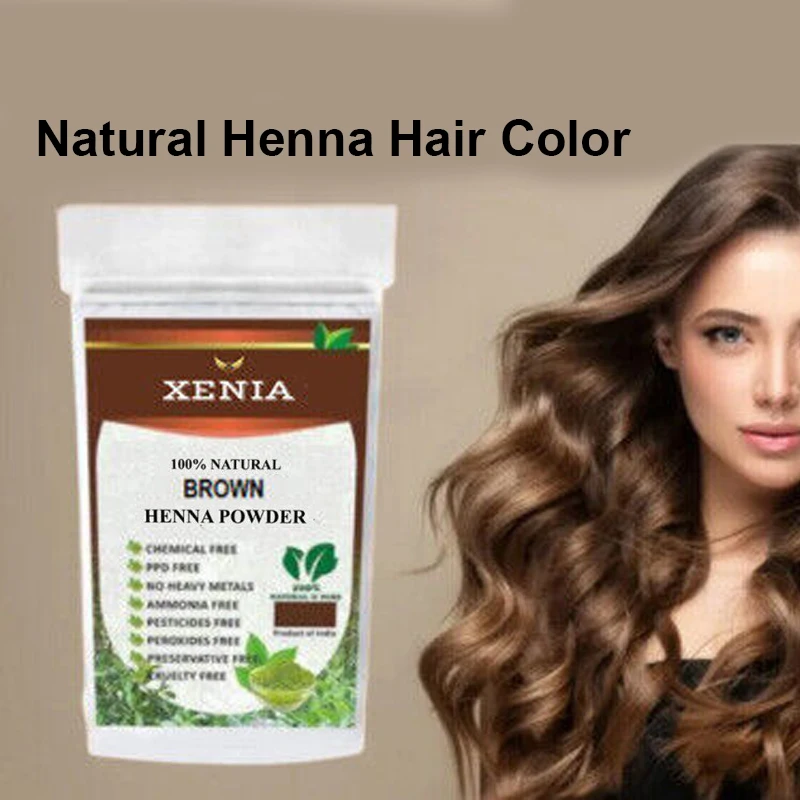 

Organic Henna Pure Natural Plant Hair Dye Black Dark Brown Orange Gray Hair Coverage Nourish luster to hair 60g