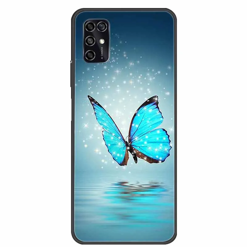 Black Silicon TPU Soft Phone Cover with Cartoon Design