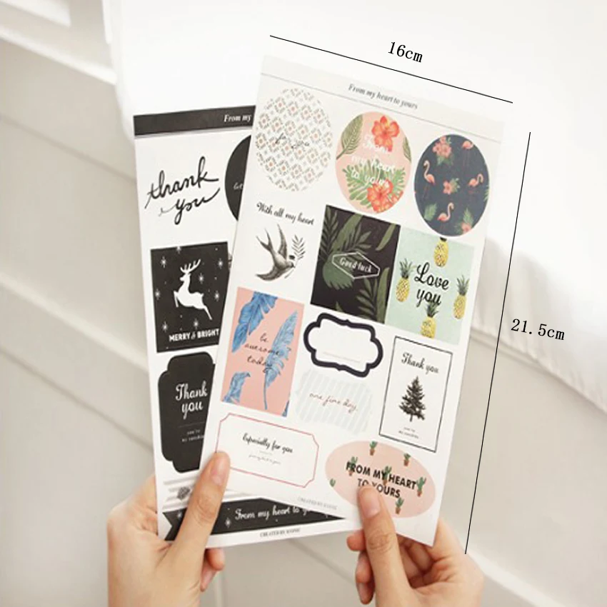 

60 шт., яркие наклейки в виде фламинго