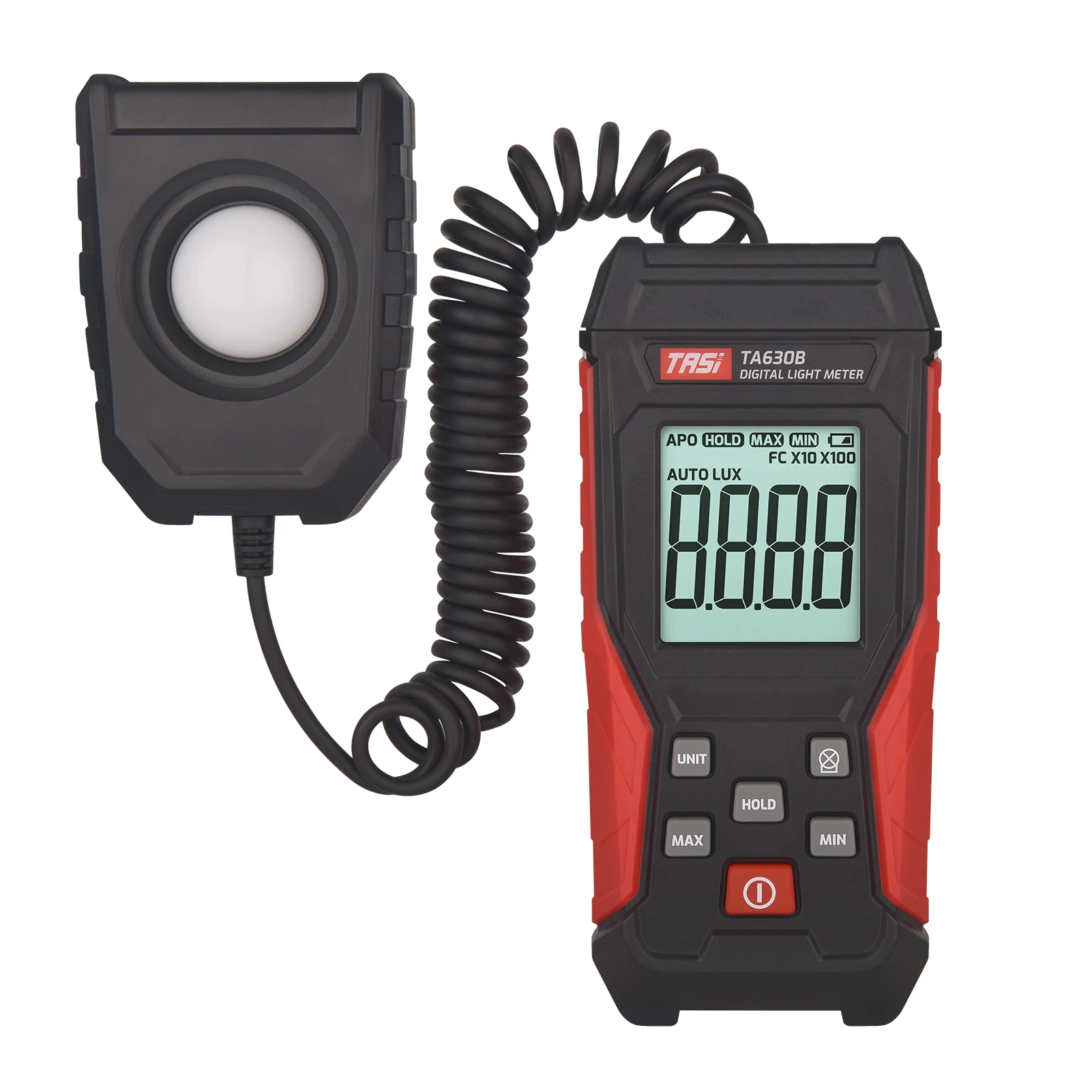 

TASI Digital Light Meter Illuminance Lux Meter Record LCD 0~200,000 Measurement Range Flexible Sensor Light Tester TA630A/TA630B