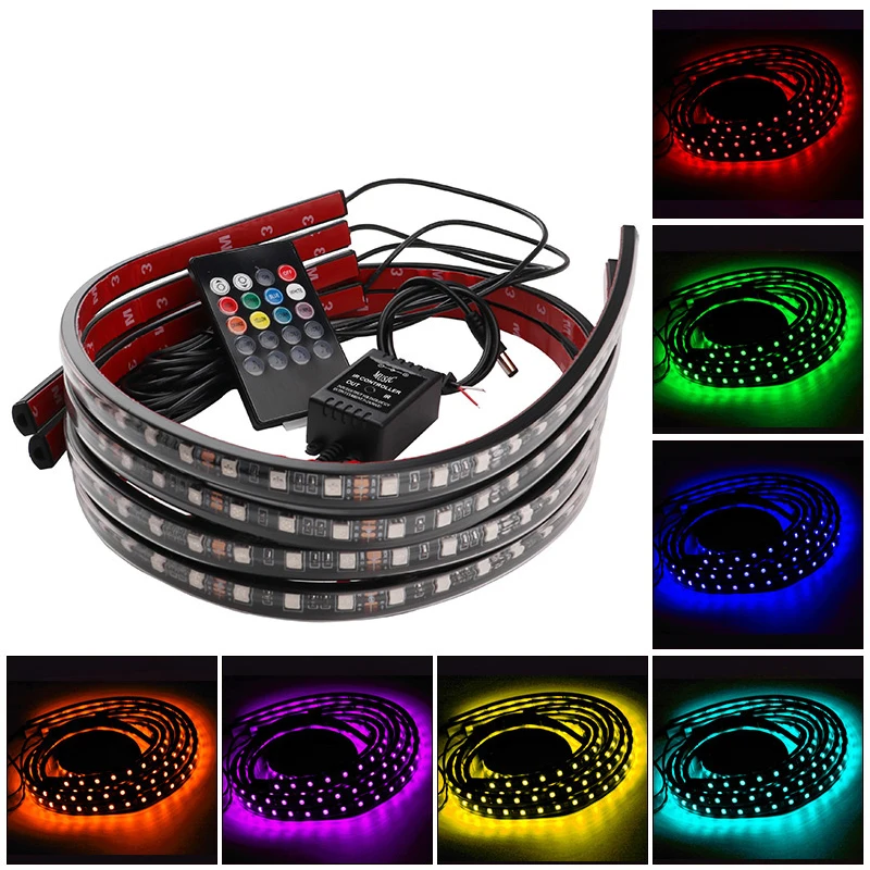 Car Underglow Light Flexible Strip Remote/app Control Led Underbody