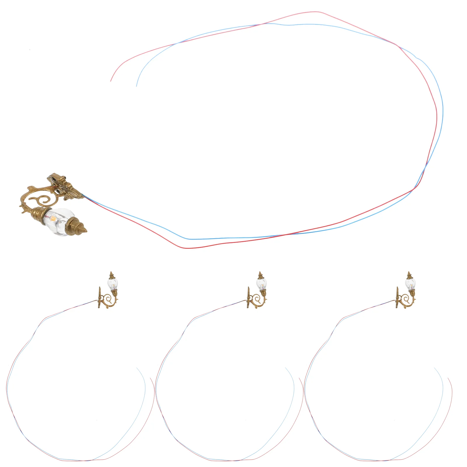 

4 Pcs Decor Micro Landscape Wall Light Miniature Ornaments Decorate Small Sconce Tiny House Lamp Bedroom Items