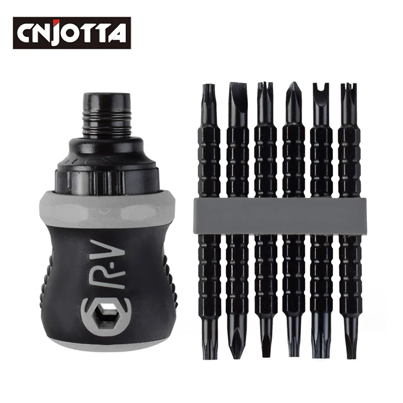 

Ratchet MIni Screwdriver Set Short Handle Cross Groove Drill Telescopic Dual Purpose Small Chrome Vanadium Steel Repair Tools