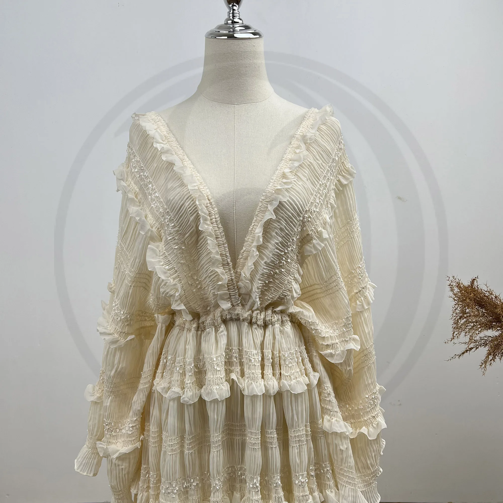 Don&Judy Bohemian Maternity Wedding Dresses Elegant Ruffles Pleated Chiffon Beach Party Bride Long Gown Rustic Vestidos De Novia 5