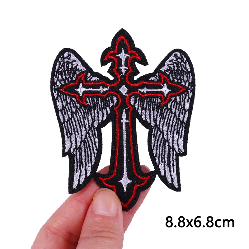 Embroidery Cross Patches Iron on Badges Stitch DIY For Clothing Jacket  Backpack Punk Sewing Decorative BX090 - AliExpress