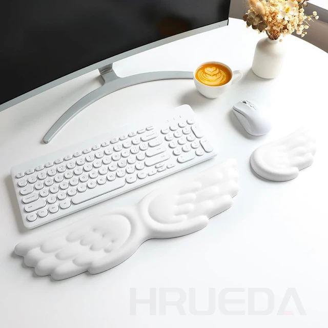 Mechanical Keyboard, Mouse, Wrist Rest, Computer Keyboard, Laptop, Angel Wing, Memory Foam, Mouse Pad Wrist Support 6