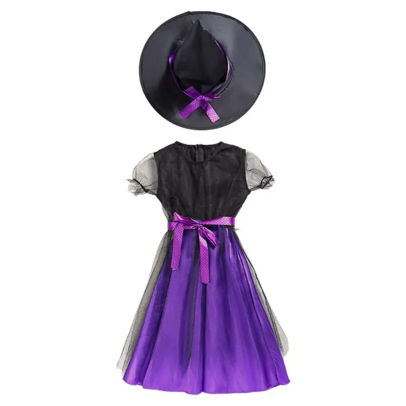 Witch Cosplay Costume For Girls Children Witch Party Cosplay Skirt With Hat