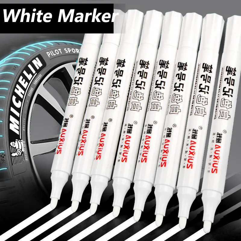 White Marker Pens 2.0mm Oily Waterproof White Gel Pen DIY Graffiti Sketching Markers Stationery Wrting School Supplies 1/3/5 Pcs