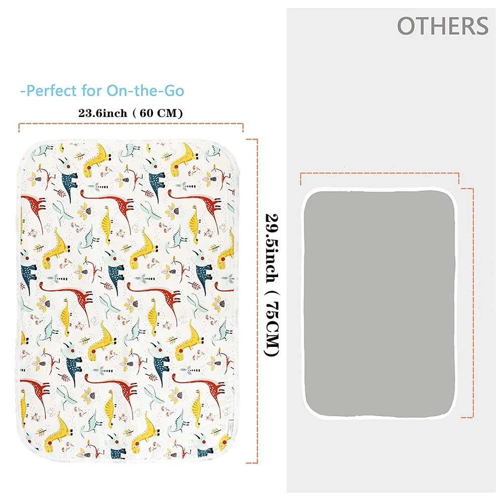60x 75CM Waterproof Baby Diaper Changing Pad Reusable Portable Mat Breathable Leak Proof Infant Mattress Travel