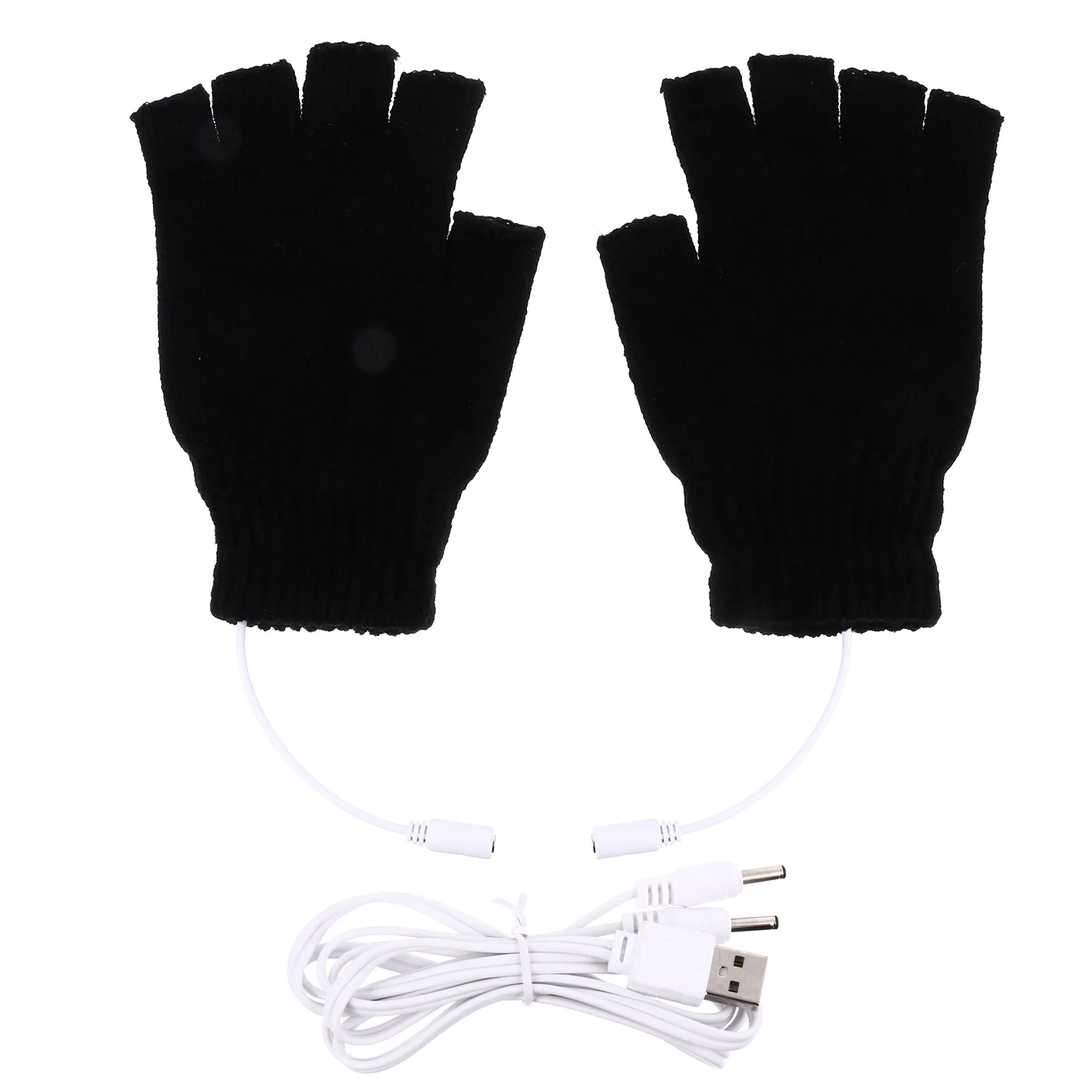 

USB Glove Mittens Heated Fingerless Winter Gloves Hand Warmer Yarn Men Women Electric Typing