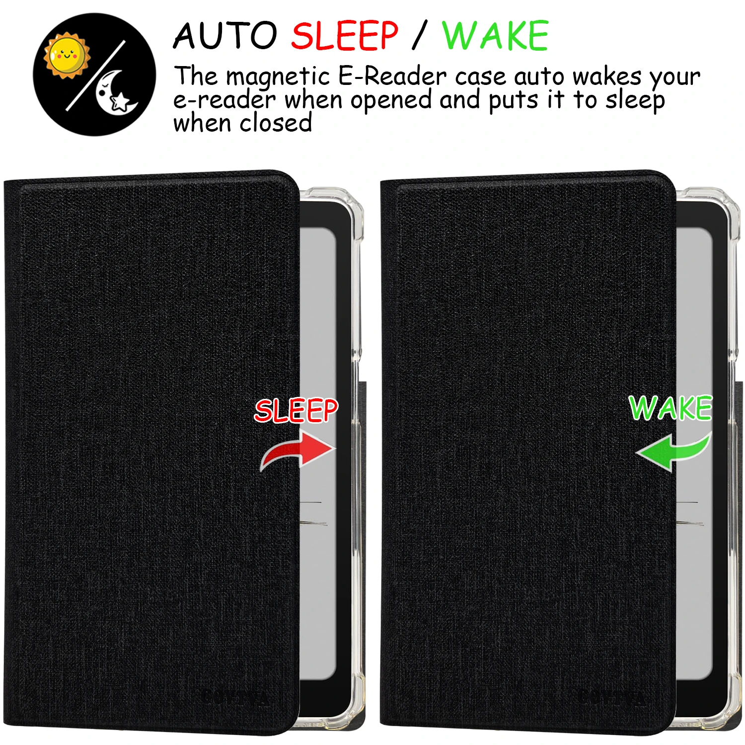 Transparent Magnetic Flip Case Cover with Auto Sleep/Wake & Detachable Design