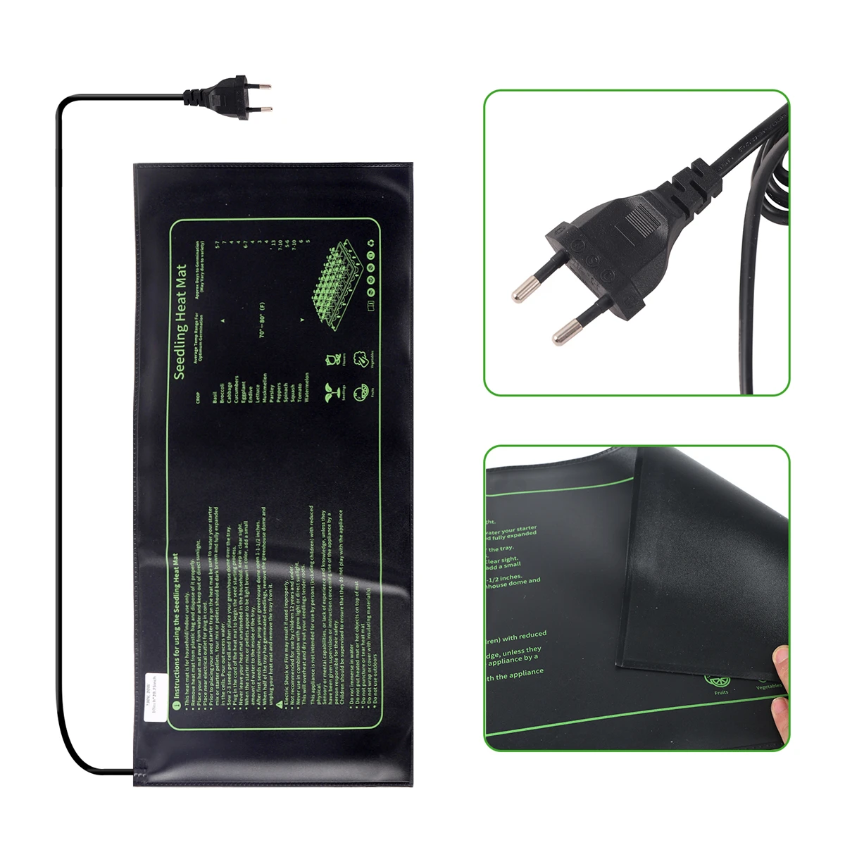 230V 20W Garden Seedling Heating Pad Plants Heating Pad Pot Bonsai Fish Tank Keep Warming Seed Starting Germination Tool