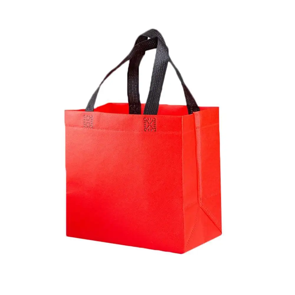 Casual Foldable Shopping Bag Reusable Eco Unisex Fabric Non-woven Shoulder Fabric Bags Pure Color Tote Grocery Bags Pouch 5