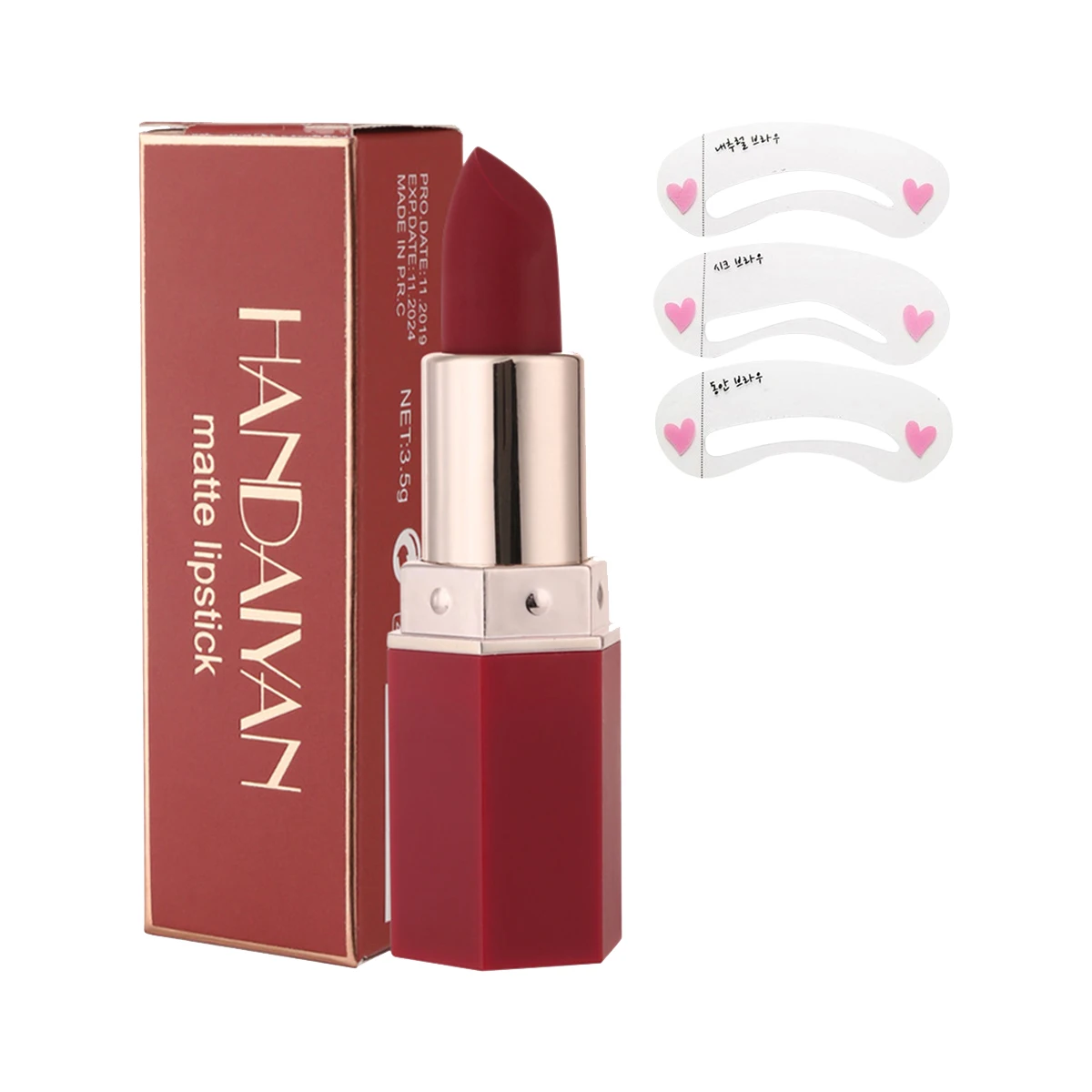 

Модная помада, карточка для бровей, косметический набор, простой макияж, карточка для бровей, Увлажняющая помада, косметический набор