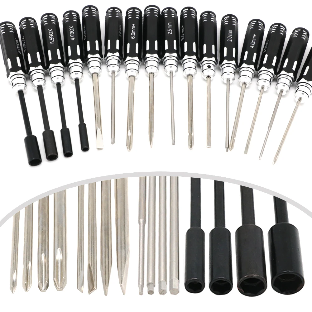 Kit 16 pièces tournevis précision modelisme - Noir & Or