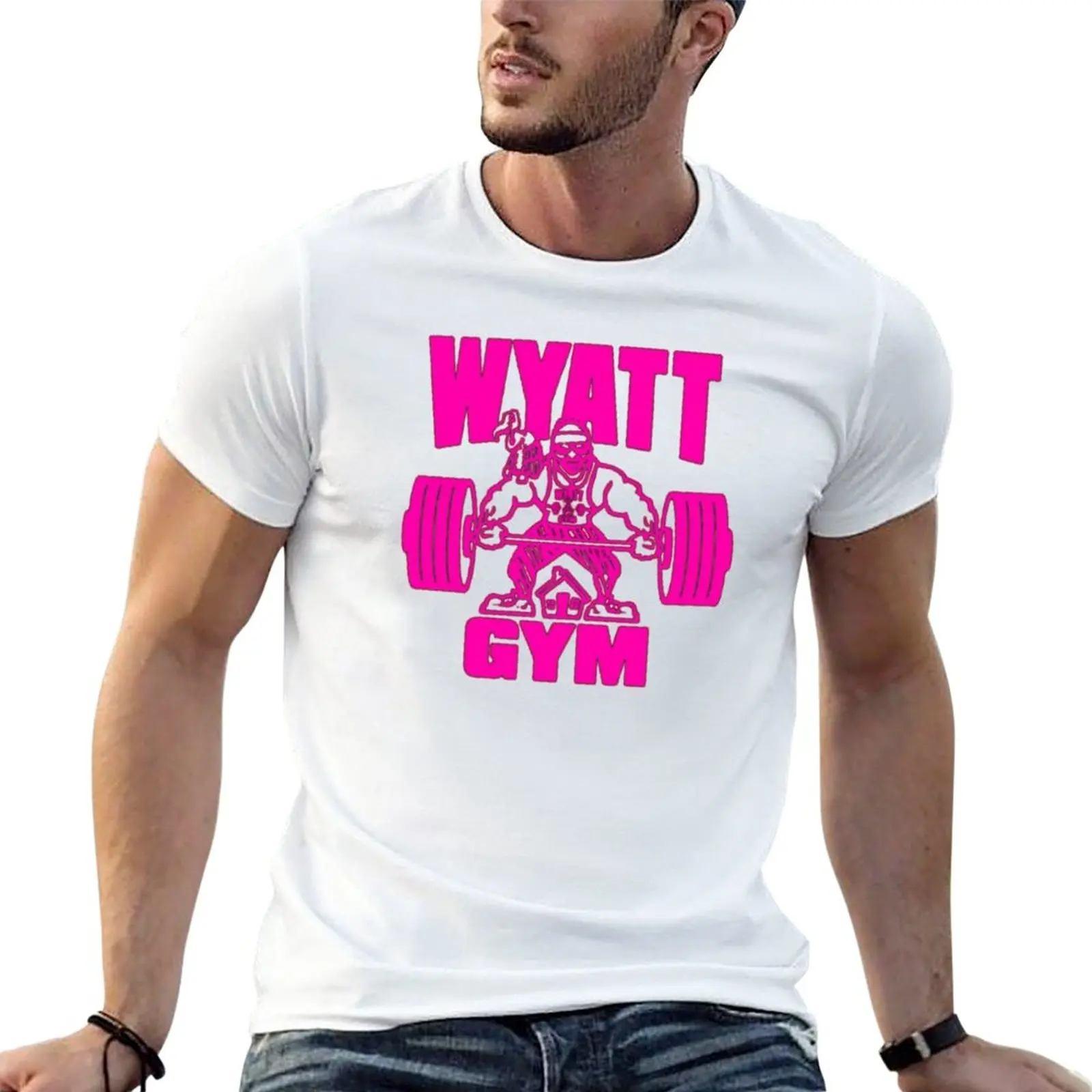 Camiseta de gimnasio para hombre, ropa de verano de manga corta, de algodón