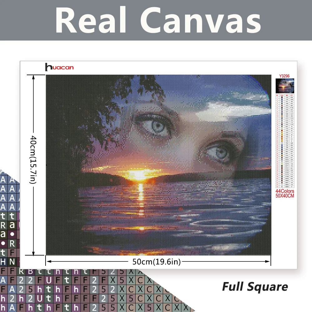 Huacan Diamond Painting Eyes Full Square/Round Mosaic Landscape Woman Diamond Embroidery Kit DIY Home Decoration diamond painting diamond painting accessories diamond painting sealer diamond painting stickers diamond painting pen diamond painting accessory box diamond painting coasters