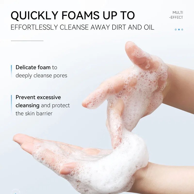Deep Cleansing Facial Foam Gel Oil Control Acne Mark Removal Pore Refining Blackhead Eliminator Face Wash for Clearer Skin