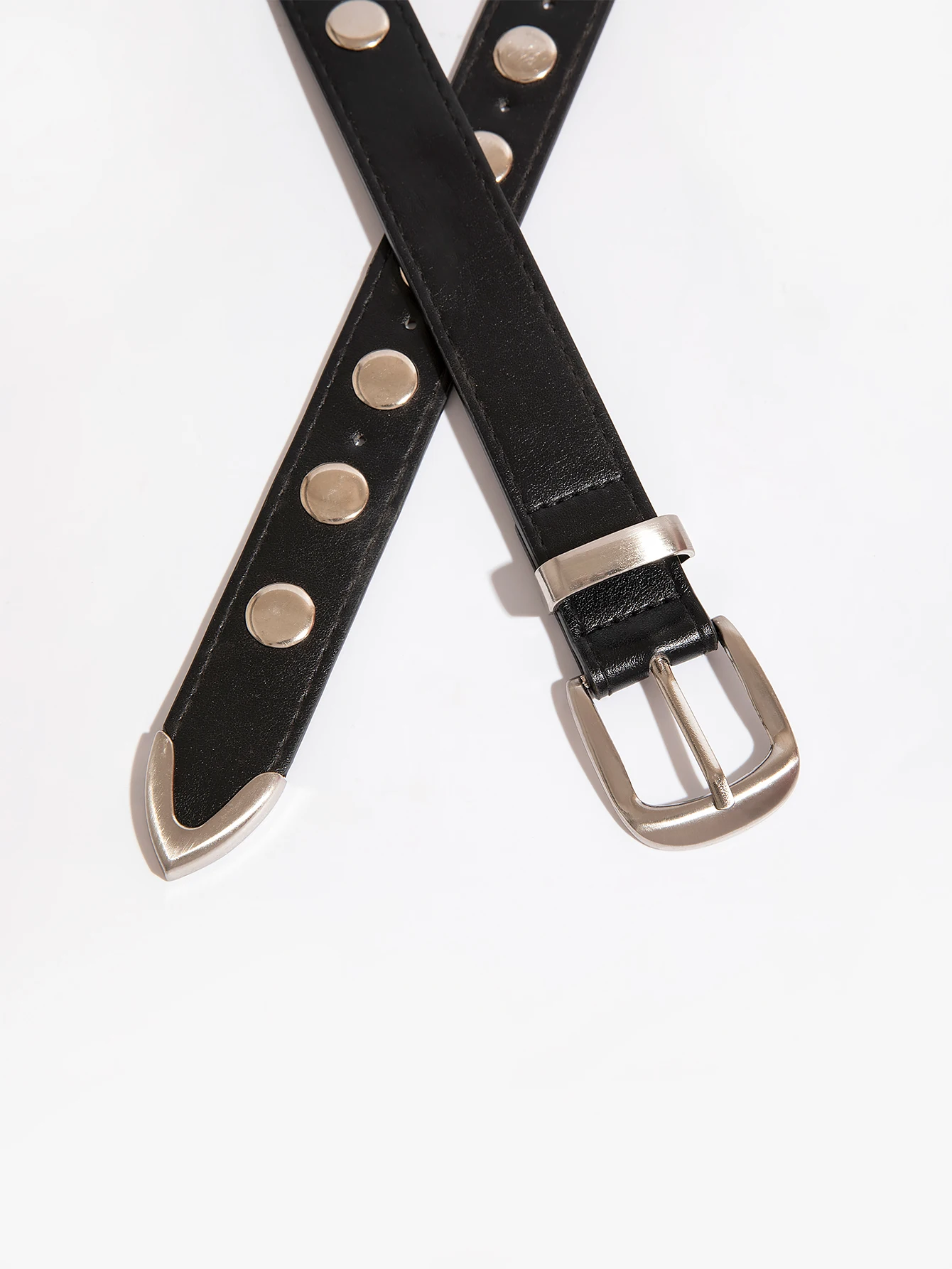 Women's Gold and Silver Round Rivet Belt - Stylish Punk Y2K Accessory