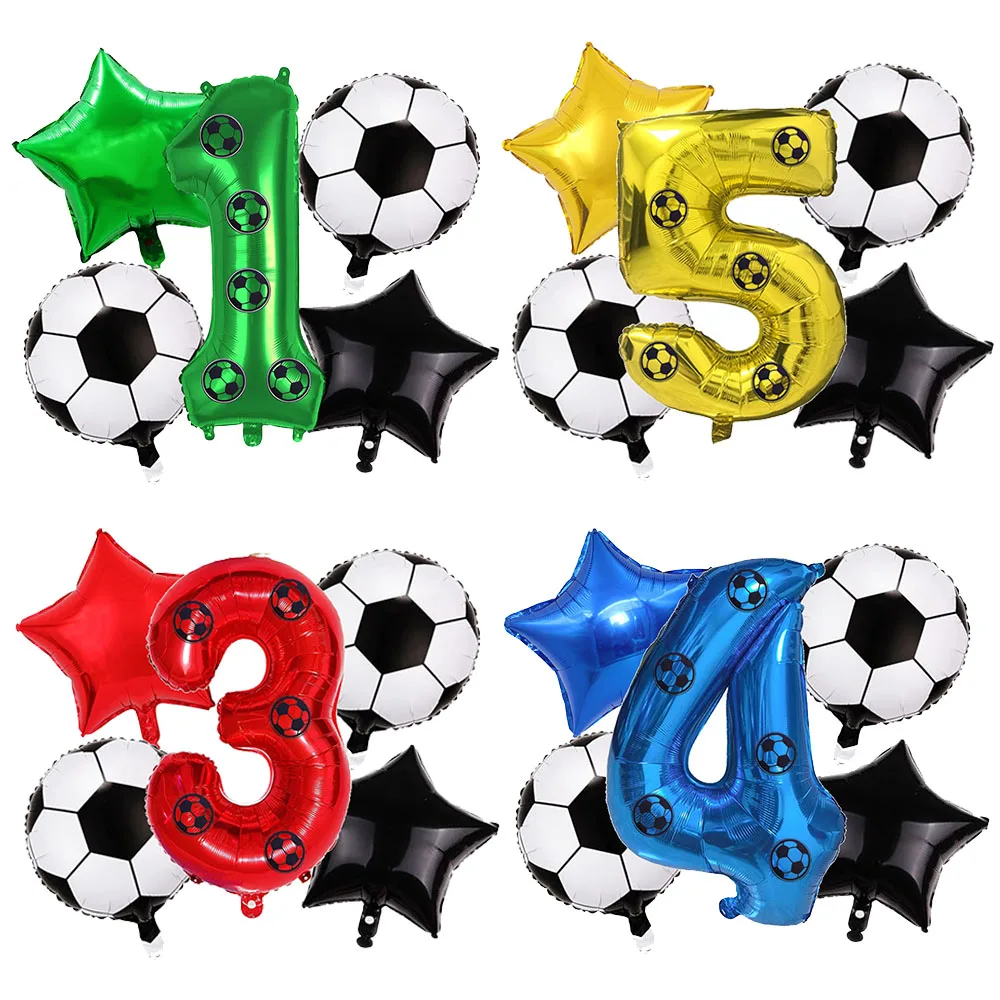 Fußball-Ballons Geburtstagsdekoration Ballonset Jungen Fußball-Geburtstagsparty-Zubehör Fußball-Party-Ballon Sport-Party-Deko