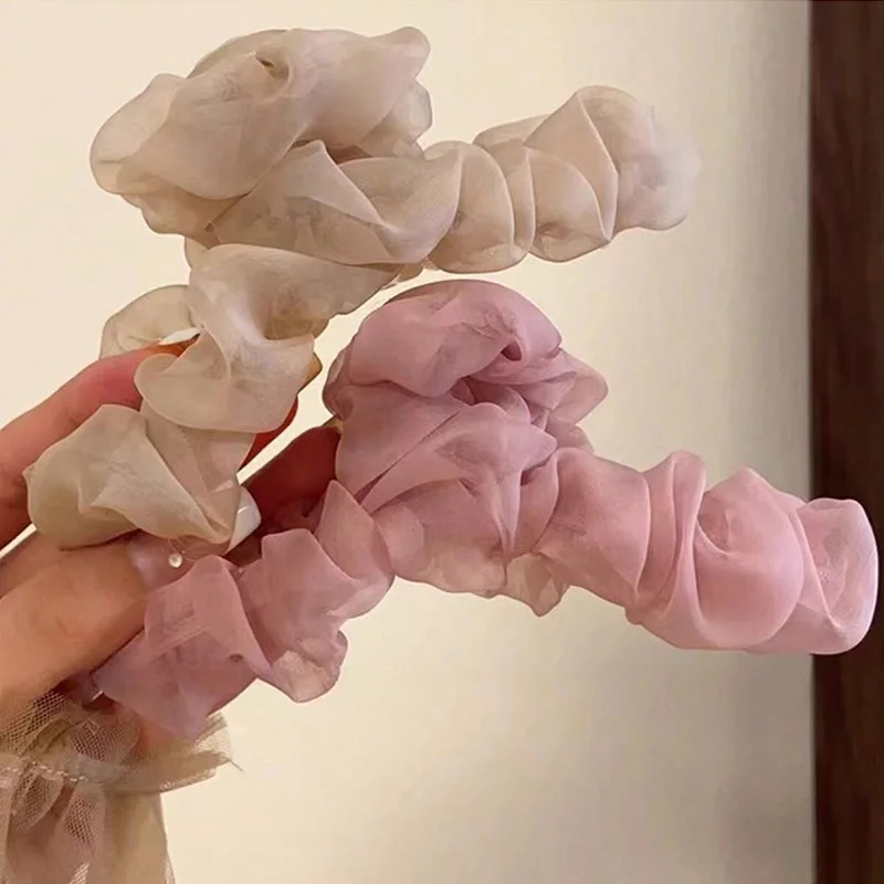 1/2/3/Stück mehrfarbige Super-Fee-Plissee-Chiffon-Griffclip für Damen, Hinterkopf, Hinterseite des Gehirns und geschwungenes Haar – Detail 4