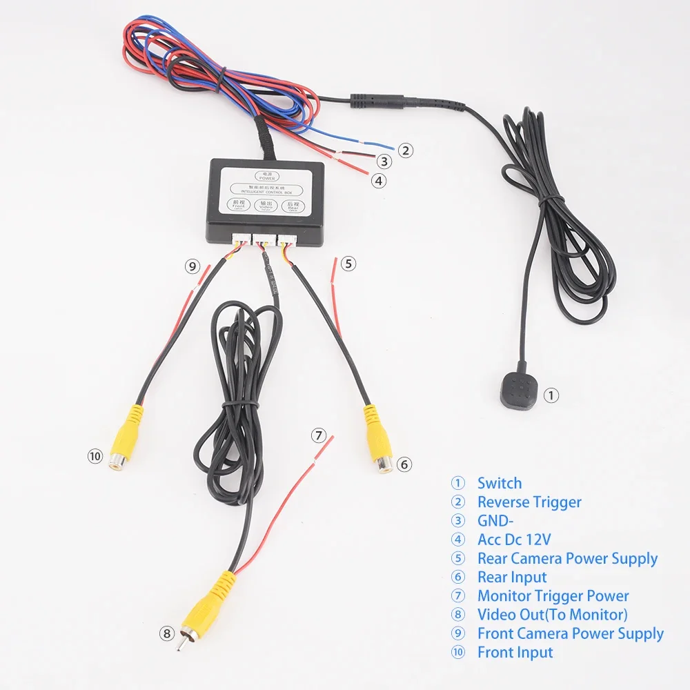 BINWEI Car Parking Monitor Video Channel Converter for Camera Front And Rear View Two-Way Control Box With Manual Switch