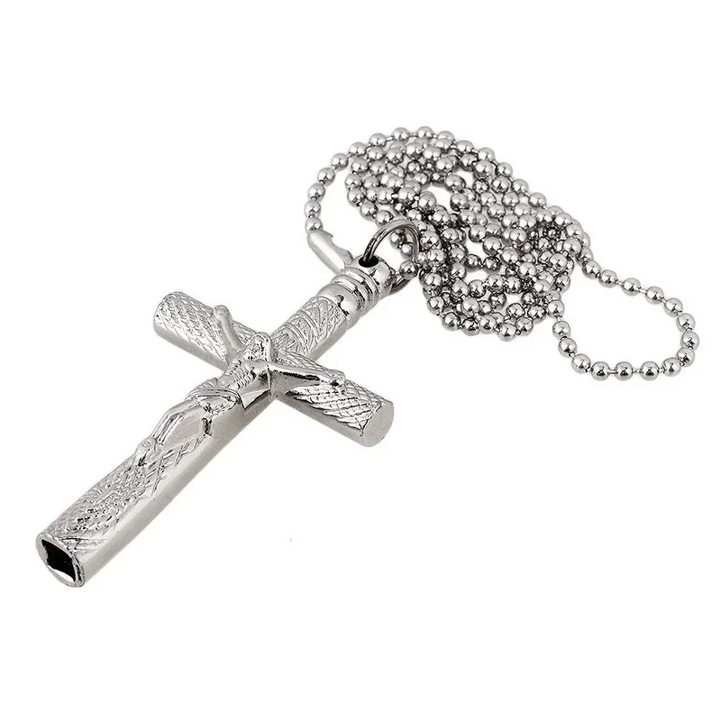 Jesus Cross 6mm Drum Key Wrench Drum Key Chain Silver Necklace Cross Head Tuning drum tuning keys diy jewelry findings