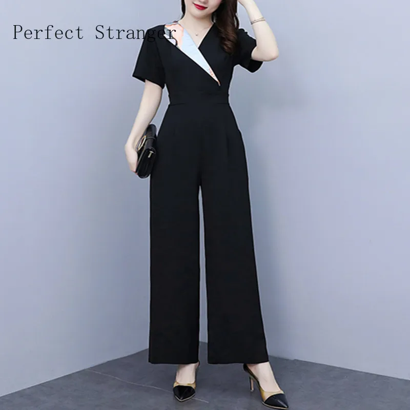 Women's Jumpsuits 2022 Spring And Autumn New High Waist Bodysuits Show Thin Casual Pants Elegant Wide Leg Jumpers Lady