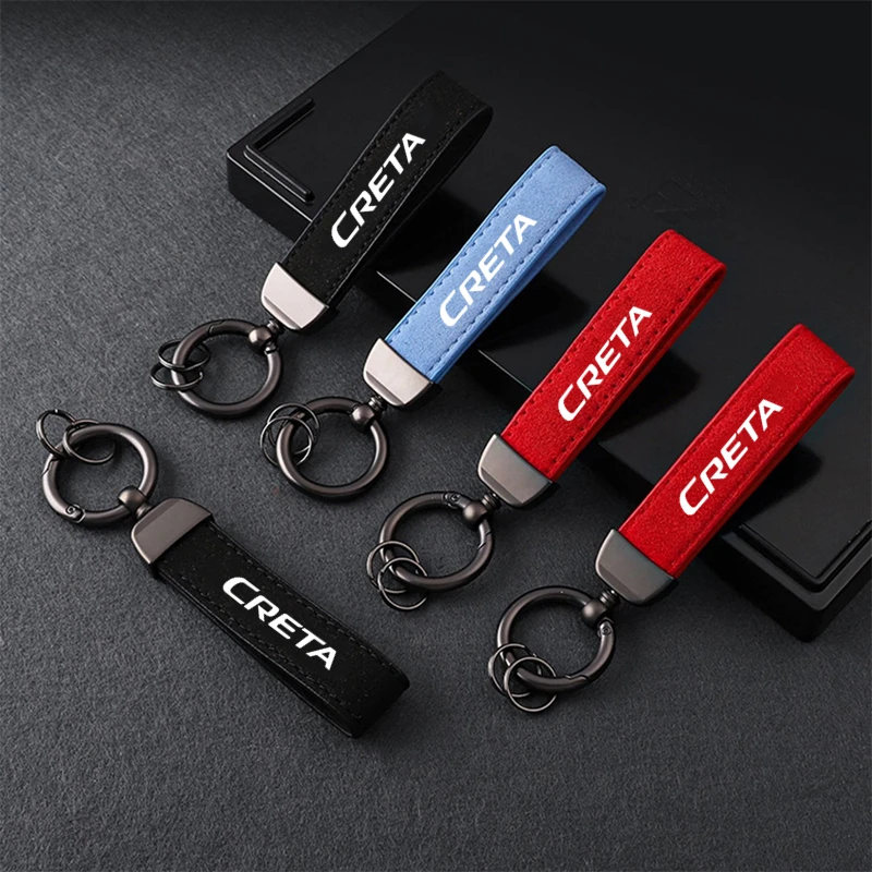 

Fashion Leather Car Styling Badge Pendant For Hyundai creta ix25 2020 2019 2011 Metal Keychain 4s Shop Gifts car accessories