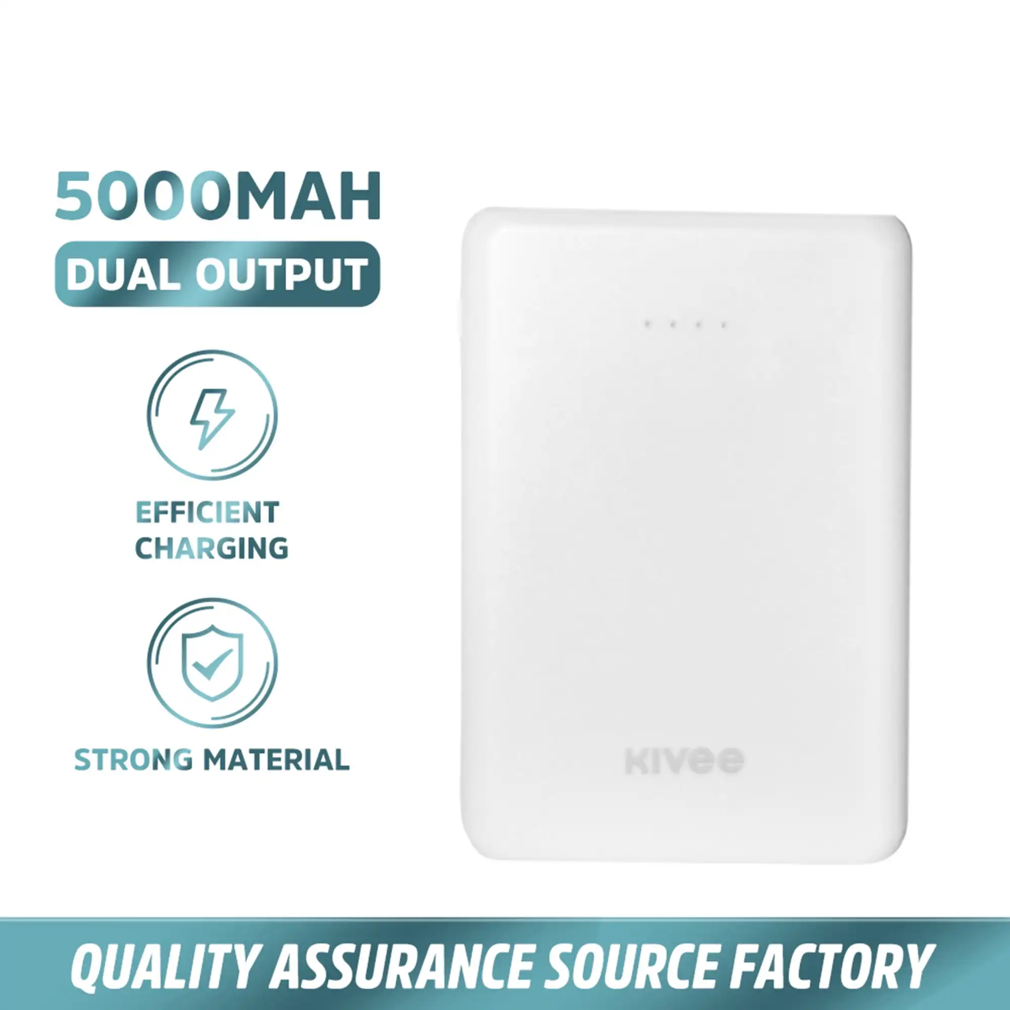 Phone Power Bank, Dual USB Compatible with phone, 5000mAh, Type C