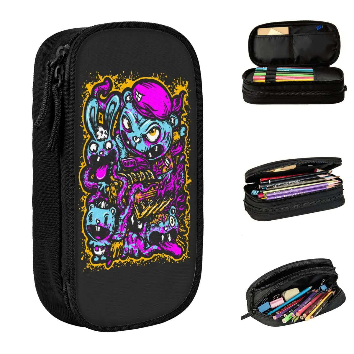 

Happy Tree Friends Family Pencil Case Toothy Lumpy Flippy Pen Holder Bags Student Big Capacity Students School Gift Pencilcases
