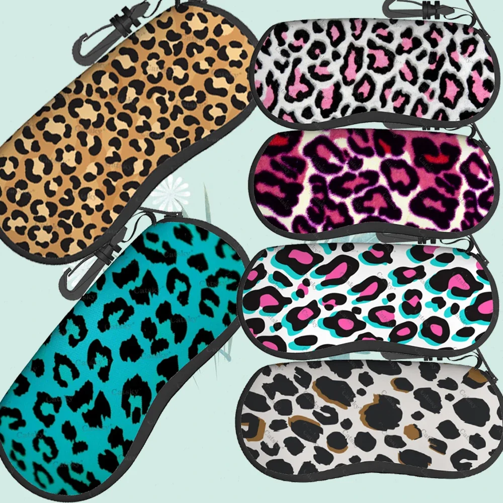 

Leopard print Glasses Case Printed Travel Zipper Sunglasses Bag Pattern Classic Men's and Women's Storage Glasses Bag