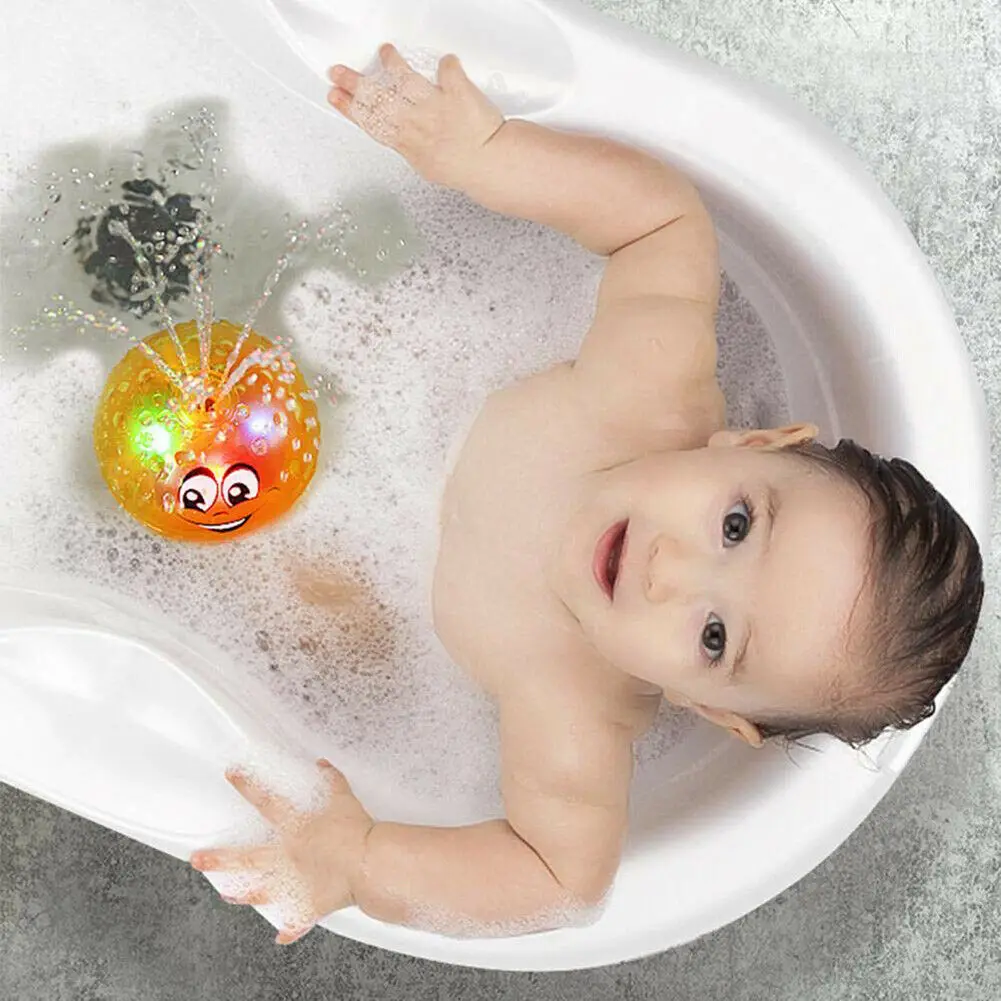 Baby Spray Water Bath Toy Automatic Induction Sprinkle Swim Pool Lighting Gift Summer Outdoor Fun Play Whale Bubble Game Shower