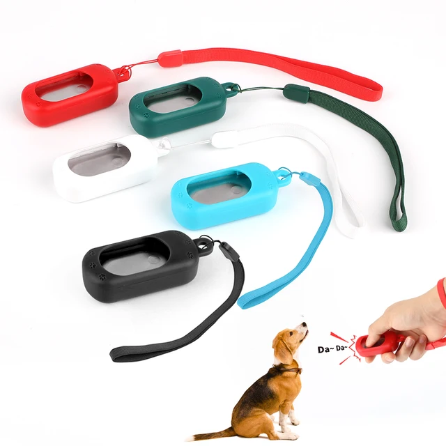 Dog Training Plastic Clicker Adjustable Wrist Strap Sound Key Chain