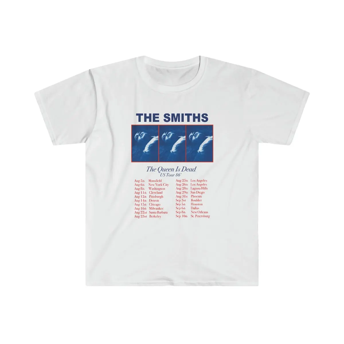 The Smiths The Queen Is Dead Shirt 1986 Tour Replica T-Shirt Ultrasoft Stile Retrò Unisex