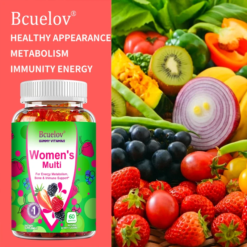 

Natural Vitamin Supplement Gummies - Helps with energy metabolism, bone strength and immune health
